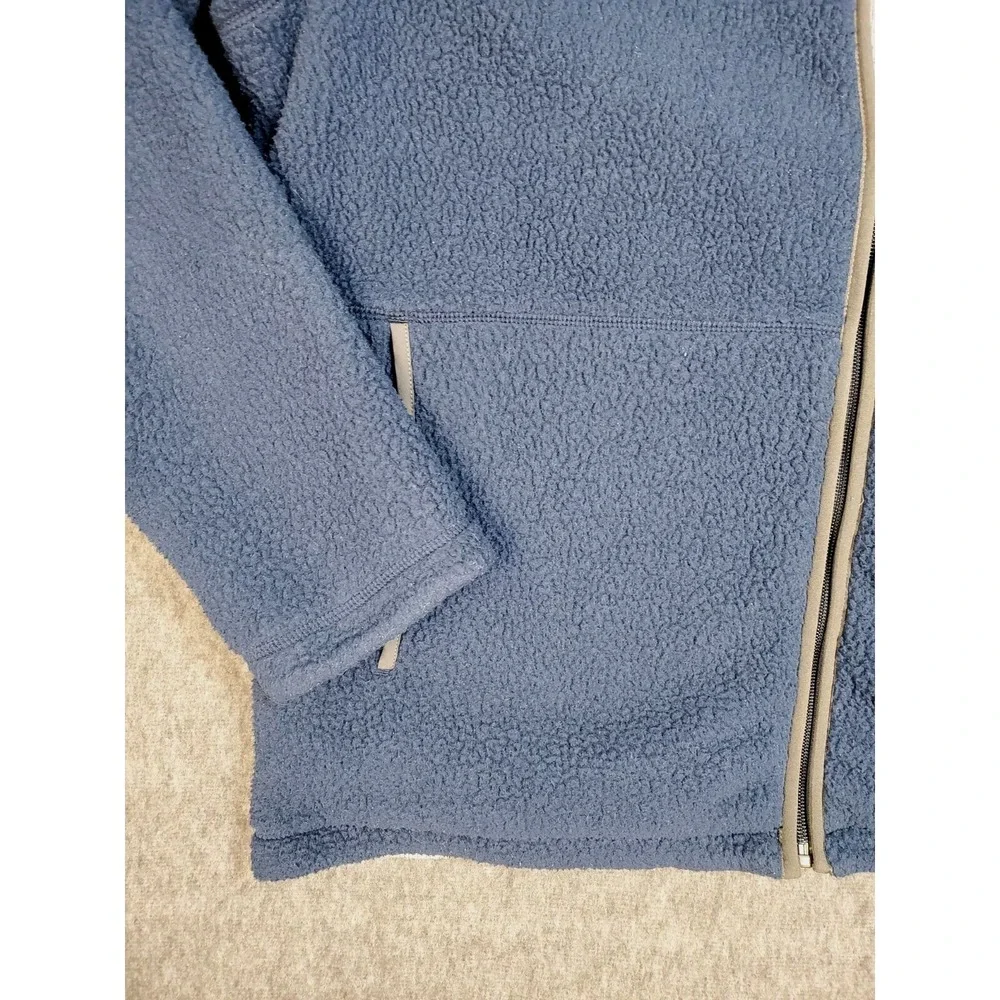 The North Face Jacket Mens XL Reversible Brantley Fleece Sherpa Hooded Blue Gray